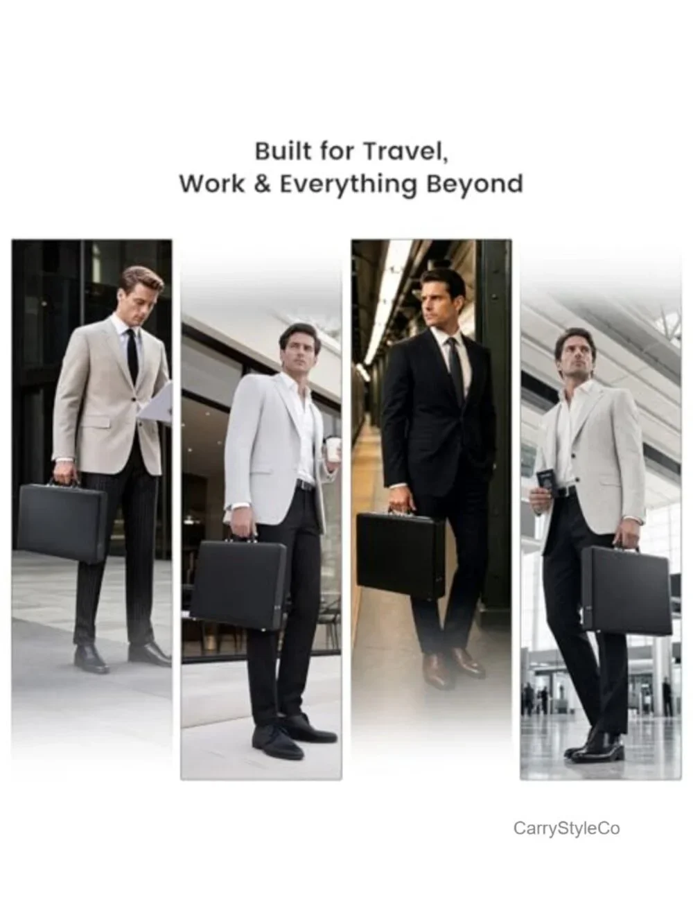 16 Inch Laptop Waterproof Faux Leather Briefcase Anti-Theft Lock Business Case
